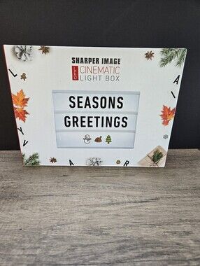 Sharper Image White LED Cinematic Light Box with Seasonal Accents